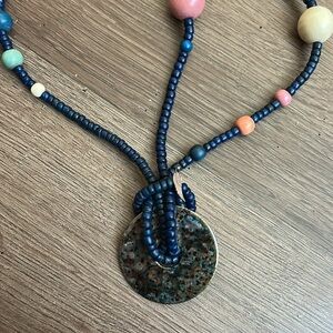 Washer 2”stainless steel 
Multicolor Beaded Necklace 20”-
2 way